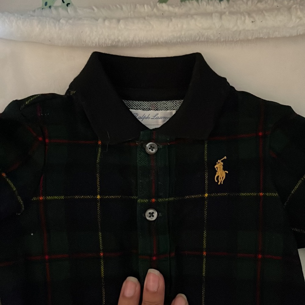 Polo by Ralph Lauren Plaid Bodysuit - Green and Black - Picture 2 of 4
